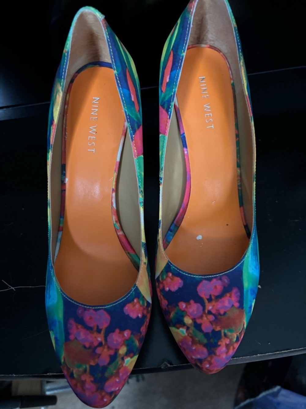 Nine West Multicolor Floral Pointed-Toe Pumps - Green/Blue/Pink
